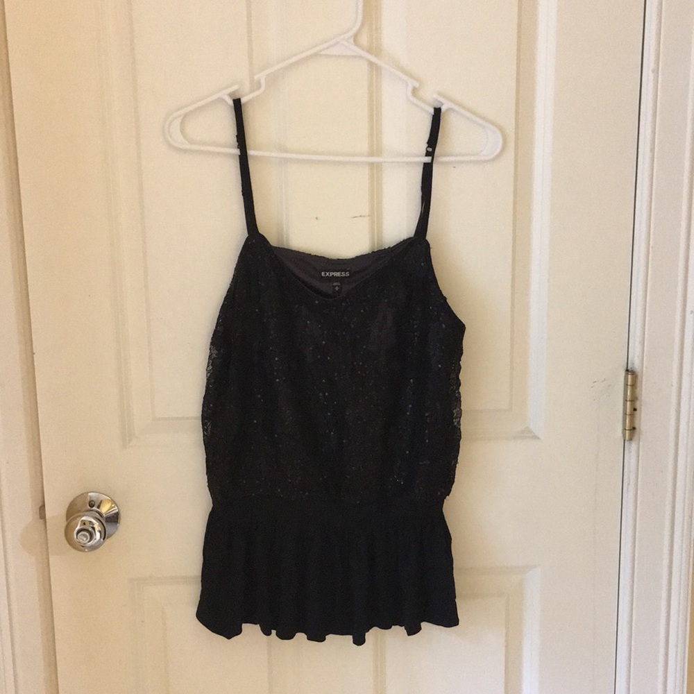 Express black top with sequins